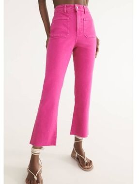 NWT ZARA Sailor Cropped Flare Jeans Size 6
